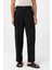 Siyah Modal Kumaş Relax Fit Kemerli Erkek Pantolon 1