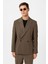 Haki Relax Fit Kruvaze Kapama Erkek Teknik Blazer Ceket 1