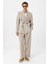 Bej Relax Fit Kruvaze Erkek Blazer Ceket 4