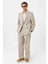 Bej Relax Fit Kruvaze Erkek Blazer Ceket 5