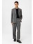 Gri Relax Fit Kruvaze Erkek Blazer Ceket 4