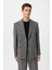 Gri Relax Fit Kruvaze Erkek Blazer Ceket 5