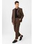 Kahve Relax Fit Kruvaze Kapama Erkek Teknik Blazer Ceket 4