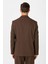 Kahve Relax Fit Kruvaze Kapama Erkek Teknik Blazer Ceket 5