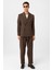 Kahve Relax Fit Kruvaze Erkek Blazer Ceket 3