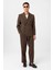 Kahve Relax Fit Kruvaze Erkek Blazer Ceket 4