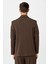 Kahve Relax Fit Kruvaze Erkek Blazer Ceket 5