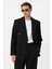 Siyah Relax Fit Kruvaze Erkek Blazer Ceket 2