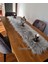 Runner Gri Kürklü Peluş Masa Örtüsü Şık Dekoratif Lüks Elegant Modern Dekoratif Runner 1