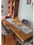 Runner Gri Kürklü Peluş Masa Örtüsü Şık Dekoratif Lüks Elegant Modern Dekoratif Runner 3
