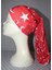 Ay Yıldız Desenli Kırmızı Boyunluk Baf Bandana 1