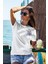 Unisex T-Shirt, Kraken Loves Boat Tasarım Baskı, Regular, Pamuk, Beyaz T-Shirt NO:00445 2
