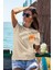 Unisex T-Shirt, Bear Beer Tasarım Baskılı, Regular, Pamuk, Krem T-Shirt NO:00207 2