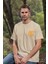 Unisex T-Shirt, Bear Beer Tasarım Baskılı, Oversize, Pamuk, Krem T-Shirt NO:00207 3