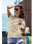 Unisex T-Shirt, Animals, Aslan Tasarım Baskılı, Regular, Krem T-Shirt NO:00318 2