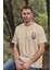 Unisex T-Shirt, Animals, Aslan Tasarım Baskılı, Regular, Krem T-Shirt NO:00318 3