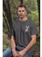 Unisex T-Shirt, Animals, Sevimli Tavşan Tasarım Baskılı, Regular, %100 Pamuk, Antrasit T-Shirt NO:00393 3