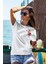 Unisex T-Shirt, Animals, Retro Kuğu Tasarım Baskılı, Regular, %100 Pamuk, Beyaz T-Shirt No: 00535 2