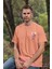 Unisex T-Shirt, Animals, Retro Kuğu Tasarım Baskılı, Regular, %100 Pamuk, Somon T-Shirt No: 00535 3
