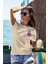 Unisex T-Shirt, Animals, Gitarist Ördek Tasarım Baskılı, Regular, Krem T-Shirt NO:00344 2