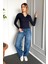 Kadın Patlı Düğmeli Uzun Kol Body 21926 5
