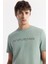 Erkek Mint Yeşil Bisiklet Yaka Reflektörlü Bi Stretch Interlok T-shirt A51y1037 2