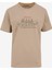 D5SM-TST3846 Açık Kahve Bisiklet Yaka Relaxed Baskılı Erkek T-Shirt 1