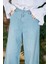 1123-DENIM Bağcıklı Bol Paça Pantolon Açık Mavi 2