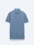 Havacı Mavi Düz Polo Yaka %100 Pamuk T-Shirt 1