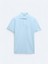 Mavi Düz Polo Yaka %100 Pamuk T-Shirt 1