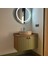 Asma 2 Kapaklı Lavabolu Ahşap-Mat Yeşil Mdf 60 cm Banyo Dolabı-Ledli Ayna 1