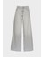 Weslie Gri Yüksek Bel Patı Fermuarlı Wideleg Jean Pantolon C 4871-005 1