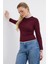 3011 Ribana Detay Uzun Kollu Bluz Bordo 3