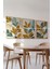 Minimalist Yaprak Desenli 3 Parçalı Ahşap Çerçeveli Tablo Seti 1