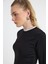3011 Ribana Detay Uzun Kollu Bluz Siyah 4