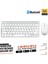 Beyaz Kablosuz Zarif Sessiz Tasarım Dual Mode 2.4g+Bt5.2 Klavye Mouse Set Ios Android Windows Uyumlu 1