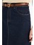 Long Fit Kemerli Yumuşak Jean Standart Boy Etek E5845AX25SP 5