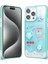Apple iPhone 15 Pro Max Kılıf Parlayan Sıvılı Simli Kabartma Figürlü Zore Cevze KAPAK-YEŞIL-86804367 1