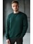 Unisex Beyaz Bisiklet Yaka Oversize Şardonlu Basic Sweatshirt 1