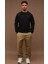 Unisex Bisiklet Yaka Oversize Şardonlu Basic Sweatshirt 1