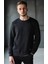 Unisex Beyaz Bisiklet Yaka Oversize Şardonlu Basic Sweatshirt 1