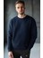 Unisex Beyaz Bisiklet Yaka Oversize Şardonlu Basic Sweatshirt 1