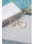 925 Ayar Gümüş Gold Kaplama Düz Sade 20 mm Halka Şarnel Küpe 3