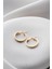 925 Ayar Gümüş Gold Kaplama Düz Sade 20 mm Halka Şarnel Küpe 5