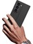 Galaxy Z Fold 6 Kılıf Karbon Fiber Tasarımlı Magnetik Tokalı Kartlıklı Zore Kıpta Zegna Kapak-Siyah- 4