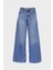 Weslie Açık Mavi Yüksek Bel Patı Fermuarlı Wideleg Jean Pantolon C 4530-109 1