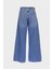 Weslie Açık Mavi Yüksek Bel Patı Fermuarlı Wideleg Jean Pantolon C 4530-109 2