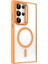 Galaxy S24 Ultra Kılıf Magsafe Şarj Özellikli Standlı Zore Magsafe Klon KAPAK-TURUNCU-8680436796054- 2