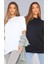 Kadın / Kız Siyah ve Beyaz 2 Adet Oversize T-Shirt 1