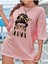 Kadın / Kız Mama Leopar Baskılı Oversize T-Shirt Salaş Boyfirend 4